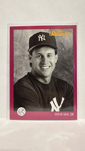 #100 Steve Sax New York Yankees 1991 Studio Baseball Card