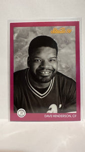 #103 Dave Henderson Oakland Athletics 1991 Studio Baseball Card