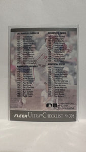 #398 Checklist  1991 Fleer Ultra Baseball Card