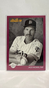 #89 Jack Morris Minnesota Twins 1991 Studio Baseball Card