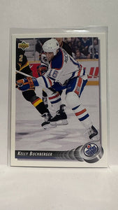 #123 Kelly Buchberger Edmonton Oilers 92-93 Upper Deck Hockey Card