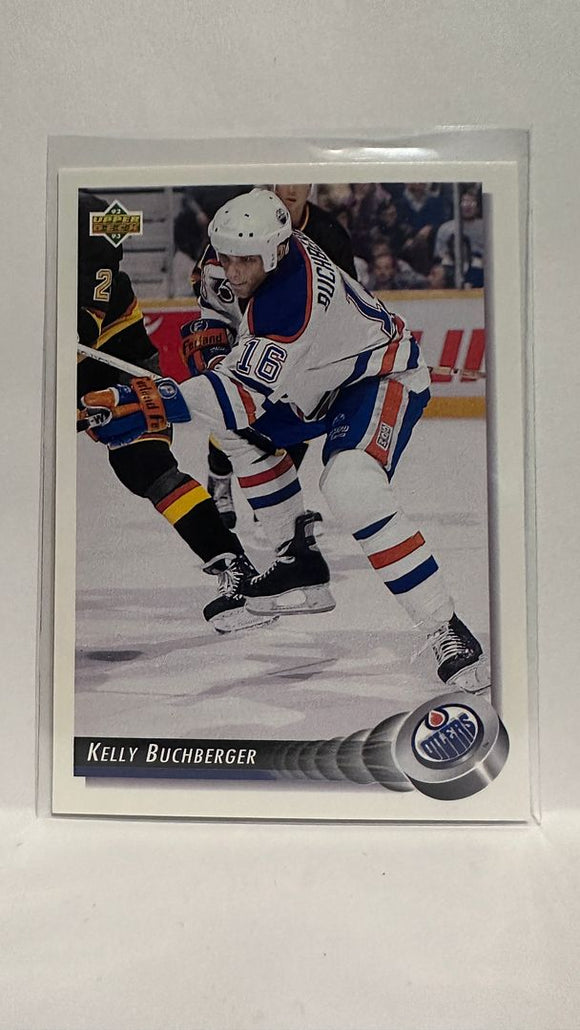 #123 Kelly Buchberger Edmonton Oilers 92-93 Upper Deck Hockey Card