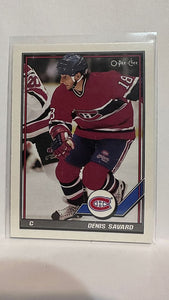 #330 Denis Savard Montreal Canadiens 91-92 O-Pee-Chee   Hockey Card