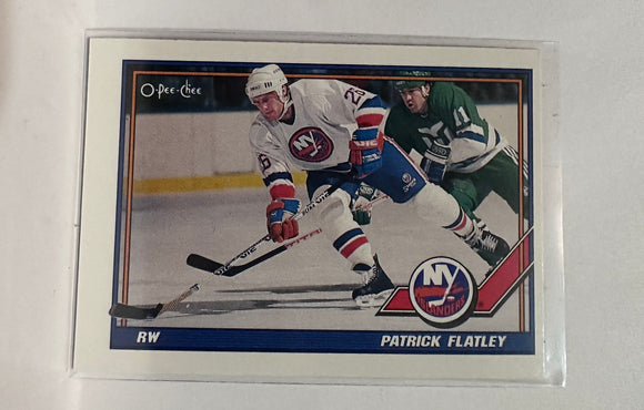 #343 Patrick Flatley New York Islanders 91-92 O-Pee-Chee   Hockey Card