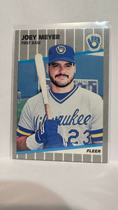 #191 Joey Meyer Milwaukee Brewers 1989 Fleer Baseball Card