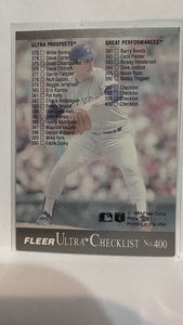 #400 Cheklist  1991 Fleer Ultra Baseball Card