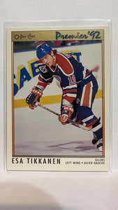 #121 Esa Tikkanen Edmonton Oilers 91-92 O-Pee-Chee Premier Hockey Card