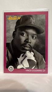 #202 Vince Coleman New York Mets 1991 Studio Baseball Card