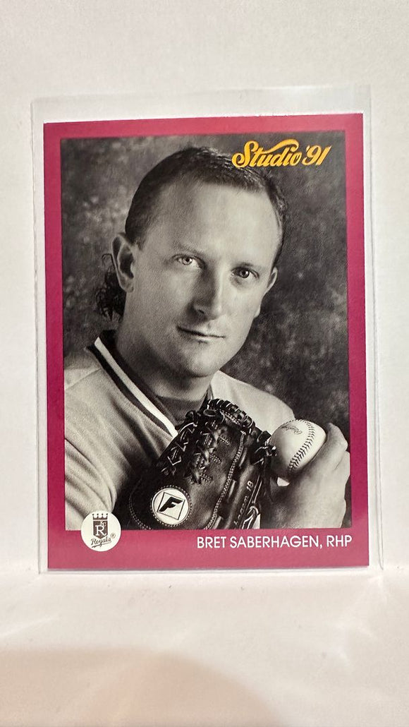 #69 Bret Saberhagen Kansas City Royals 1991 Studio Baseball Card