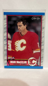 #208 Brian MacLellan Calgary Flames 89-90 O-Pee-Chee Hockey Card