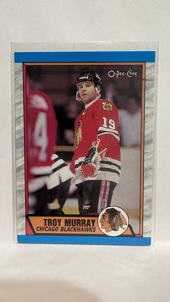 #219 Troy Murray Chicago Blackhawks 89-90 O-Pee-Chee Hockey Card