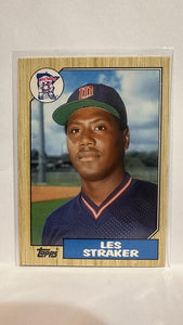 #118T Les Straker Minnesota Twins 1987 Topps Baseball Card