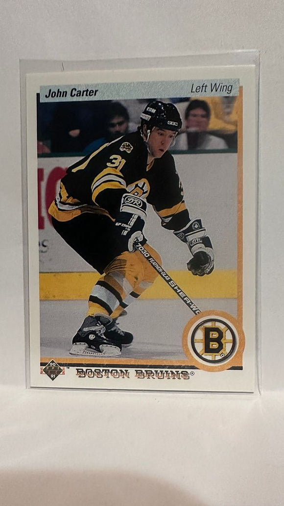 #211 John Carter Boston Bruins 90-91 Upper Deck Hockey Card