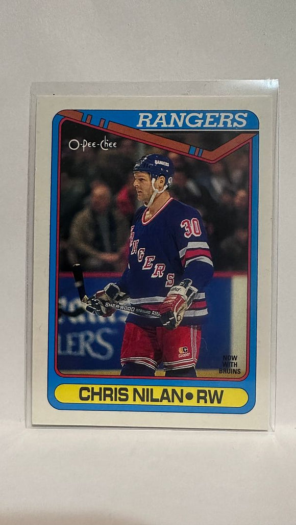 #454 Chris Nilan  New York Rangers 90-91 O-Pee-Chee Hockey Card