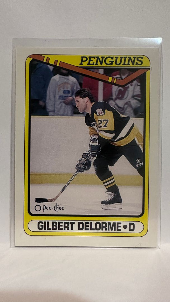 #517 Gilbert Delorme  Pittsburgh Penguins 90-91 O-Pee-Chee Hockey Card