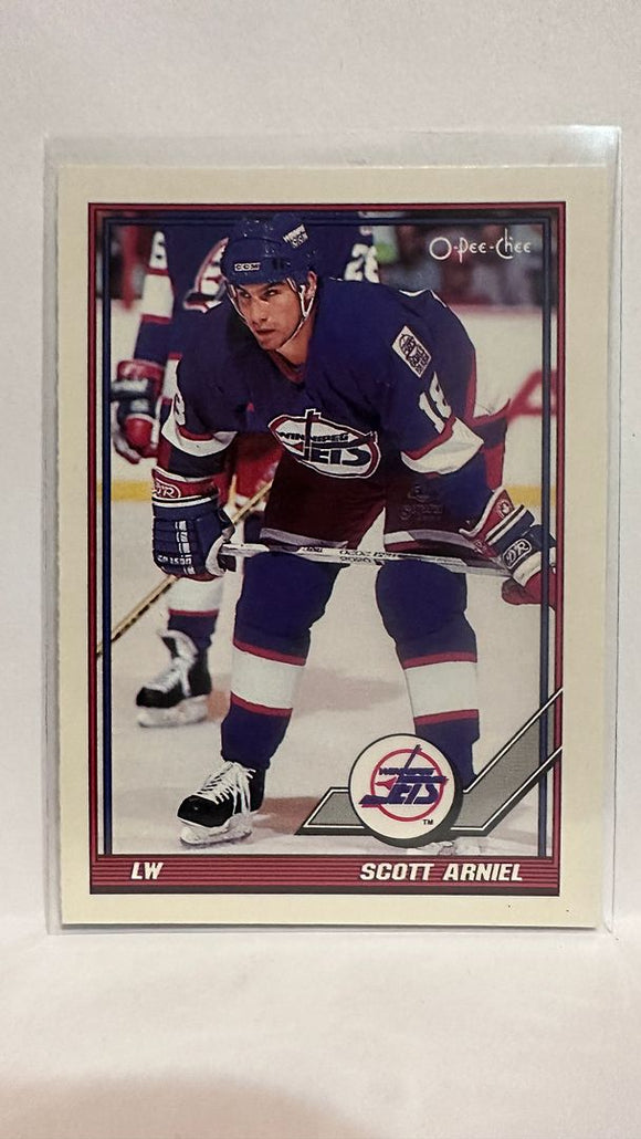 #137 Scott Arniel  Winnipeg Jets 91-92 O-Pee-Chee Hockey Card