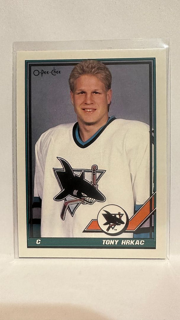 #241 Tony Hrkac  San Jose Sharks 91-92 O-Pee-Chee Hockey Card