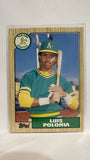 #96T Luis Polonia  Oakland Athletics 1987 Topps Baseball Card