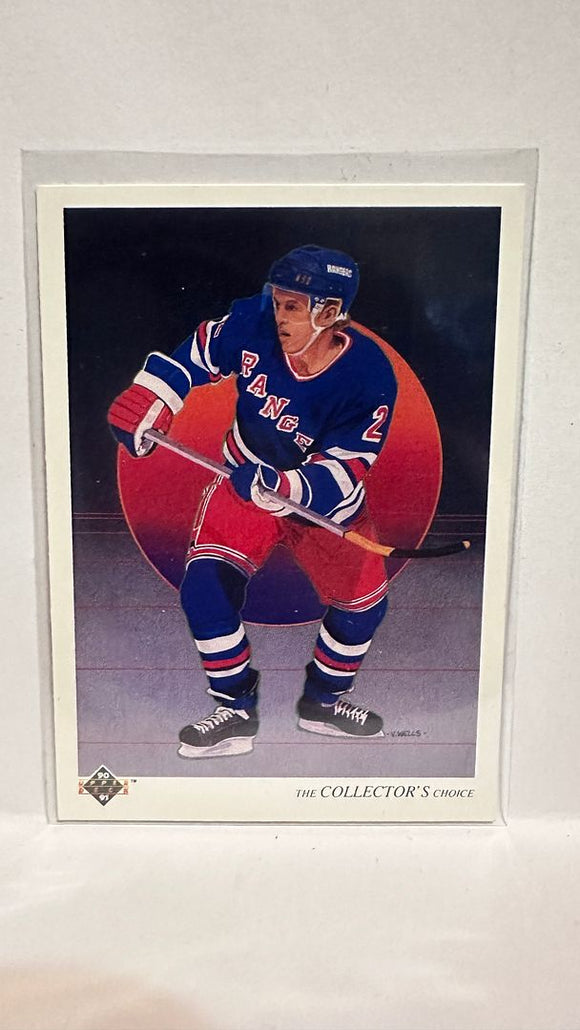 #315 Brian Leetch Checklist  New York Rangers 90-91 Upper Deck Hockey Card