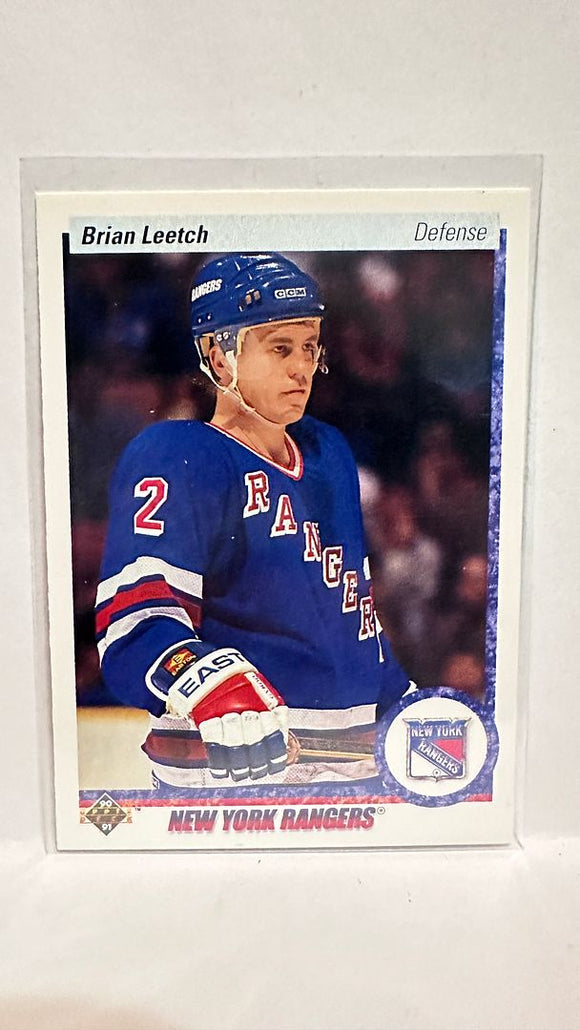 #253 Brian Leetch  New York Rangers 90-91 Upper Deck Hockey Card