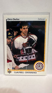 #491 Chris Chelios Chicago Blackhawks 90-91 Upper Deck Hockey Card