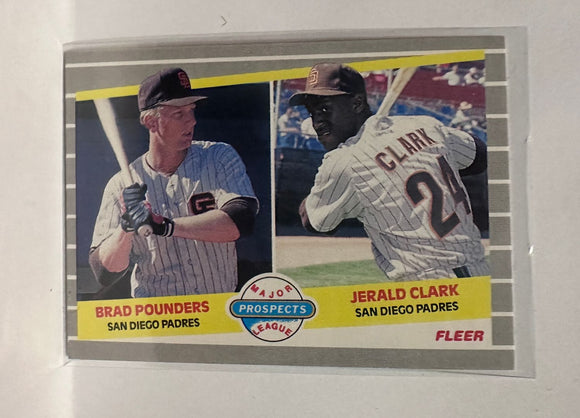 #642 Brad Pounders Jerald Clark prospects  SAN Diego Padres 1989 Fleer Baseball Card