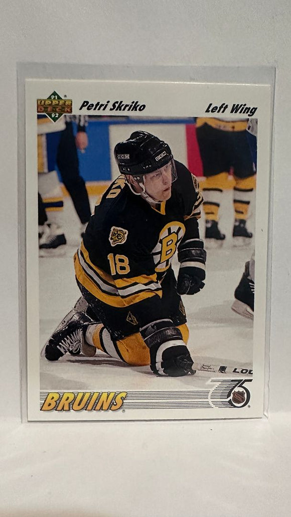 #334 Petri Skriko Boston Bruins 91-92 Upper Deck Hockey Card