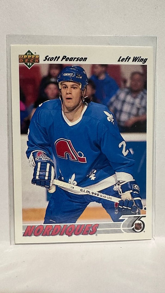 #336 Scott Pearson Quebec Nordiques 91-92 Upper Deck Hockey Card