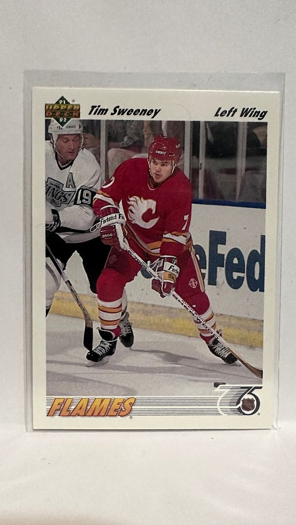 #375 Tim Sweeney Calgary Flames 91-92 Upper Deck Hockey Card