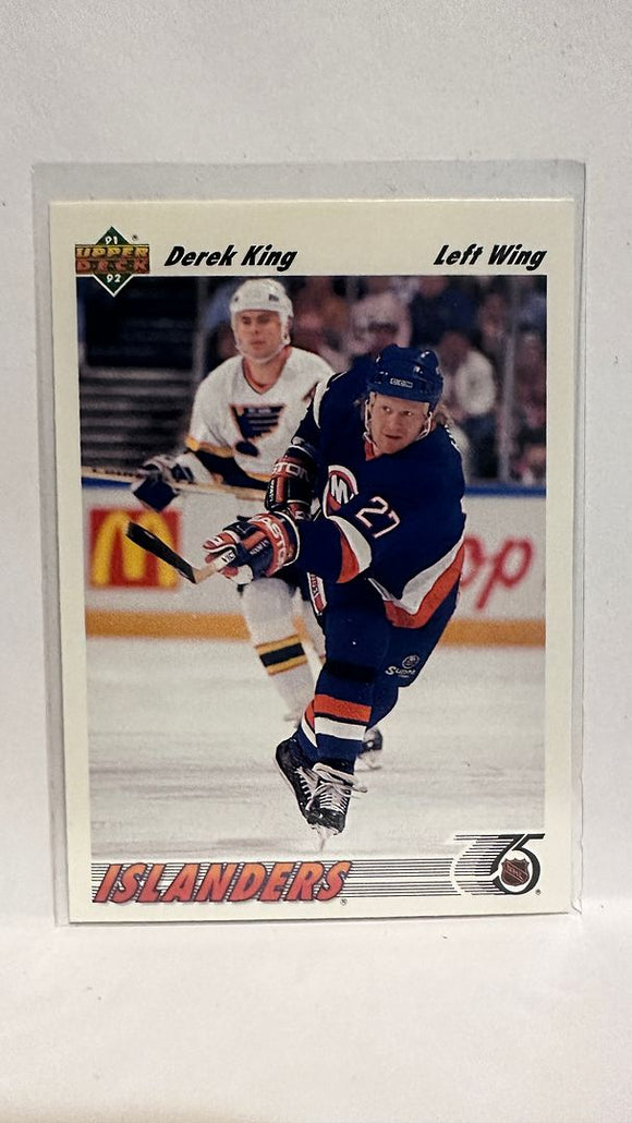 #382 Derek King New York Islanders 91-92 Upper Deck Hockey Card