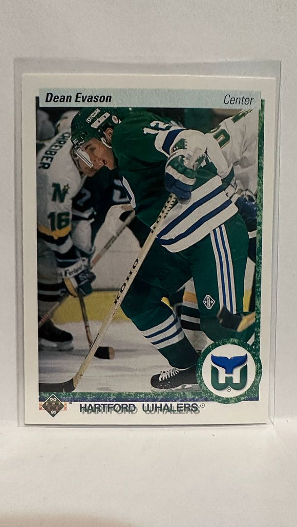 #192 Dean Evason Hartford Whalers 90-91 Upper Deck Hockey Card