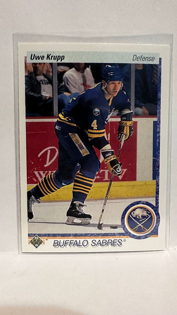 #187 Uwe Krupp Buffalo Sabres 90-91 Upper Deck Hockey Card