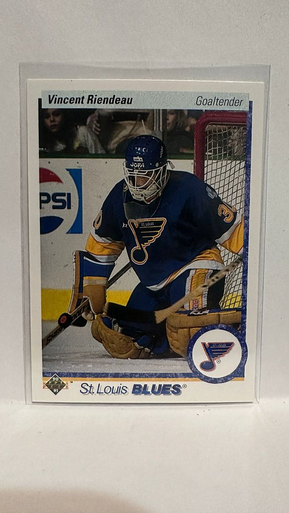 #152 Vincent Riendeau St Louis Blues 90-91 Upper Deck Hockey Card