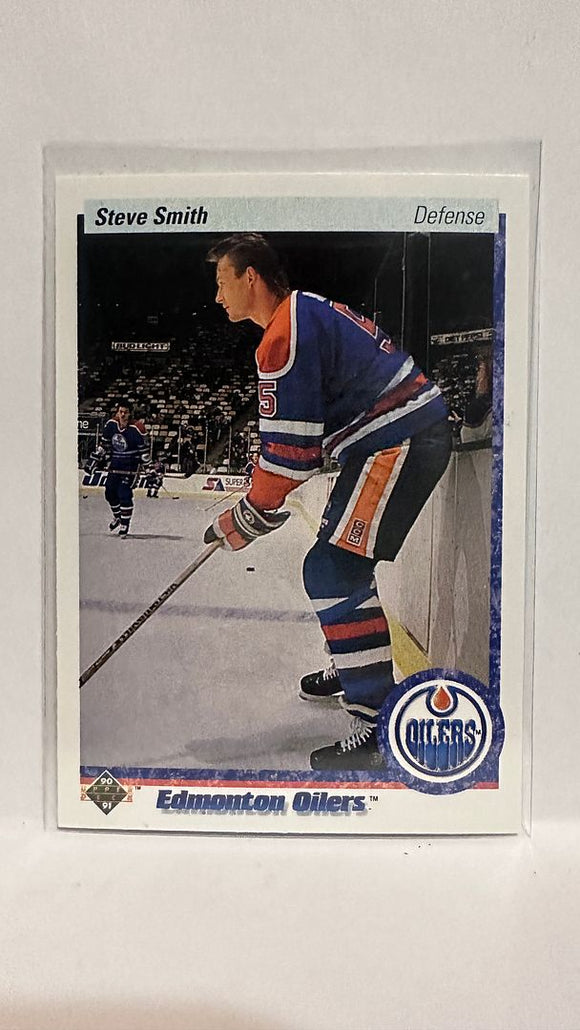 #148 Steve Smith Edmonton Oilers 90-91 Upper Deck Hockey Card