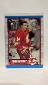 #232 Theo Fleury Calgary Flames 89-90 O-Pee-Chee Hockey Card