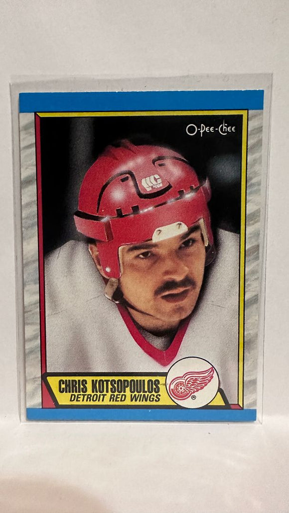 #279 Chris Kotsopoulos Toronto Maple Leafs 89-90 O-Pee-Chee Hockey Card