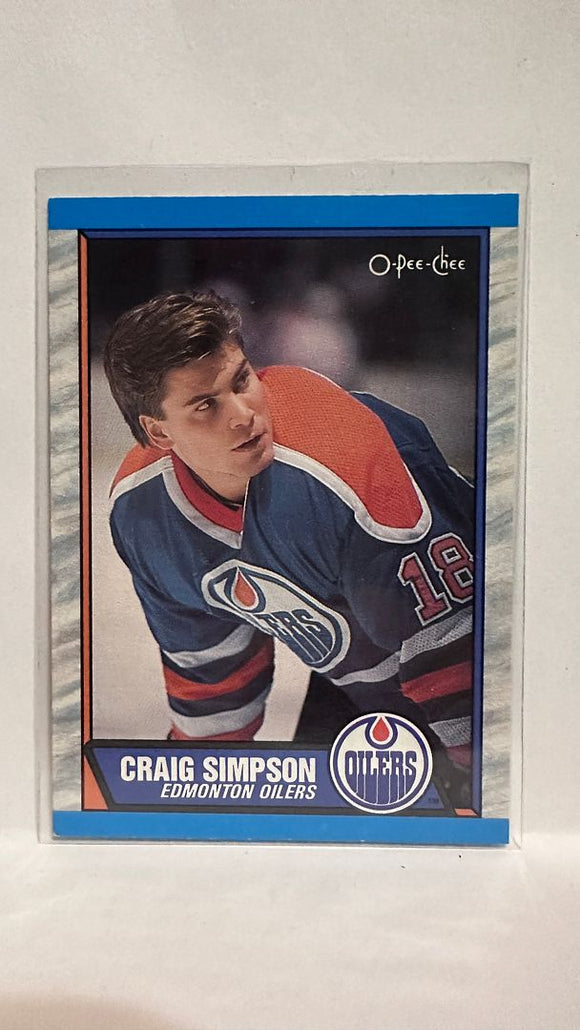 #99 Craig Simpson Edmonton Oilers 89-90 O-Pee-Chee Hockey Card