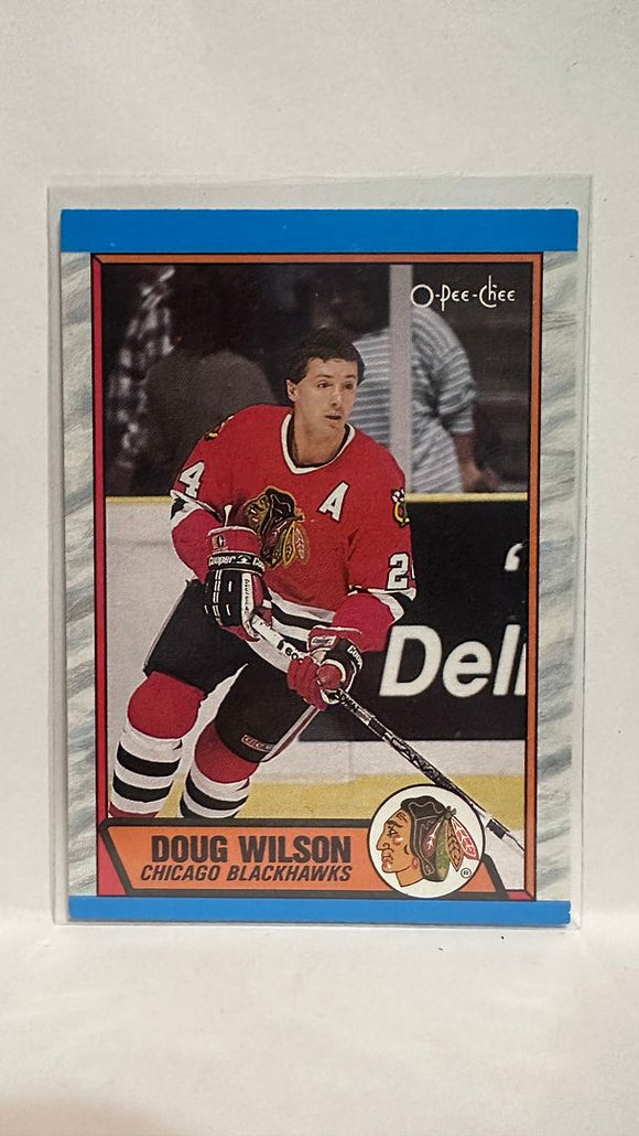 #112 Doug Wilson Chicago Blackhawks 89-90 O-Pee-Chee Hockey Card