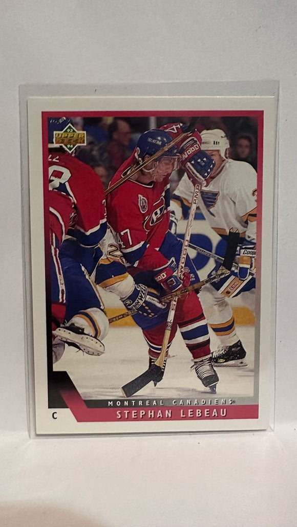 #402 Stephan Lebeau Montreal Canadiens 93-94 Upper Deck Hockey Card