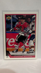 #214 Stephane Matteau Chicago Blackhawks 93-94 Upper Deck Hockey Card