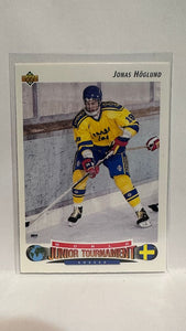 #222 Jonas Hoglund Sweden 92-93 Upper Deck Hockey Card