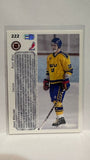 #222 Jonas Hoglund Sweden 92-93 Upper Deck Hockey Card