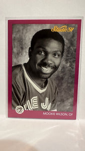 #140 Mookie Wilson Toronto Blue Jays 1991 Studio Baseball Card