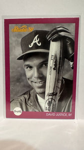 #146 David Justice Atlanta Braves 1991 Studio Baseball Card