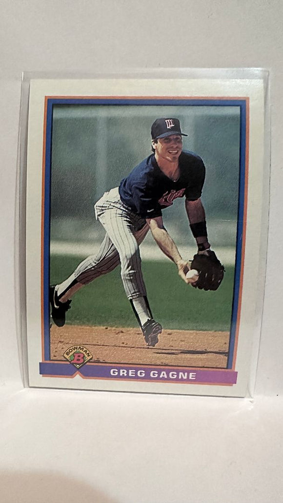 #338 Gregg Gagne Minnesota Twins 1991 Bowman Baseball Card