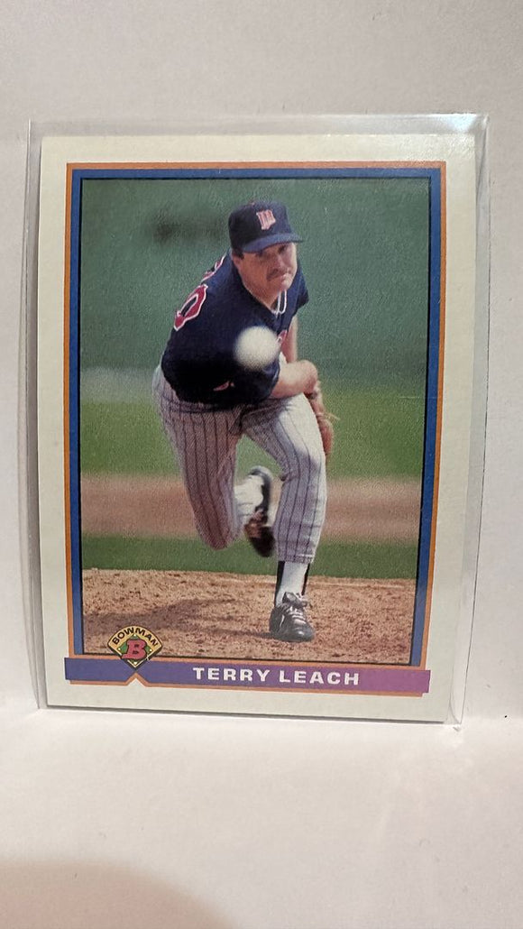 #340 Terry Leach Minnesota Twins 1991 Bowman Baseball Card