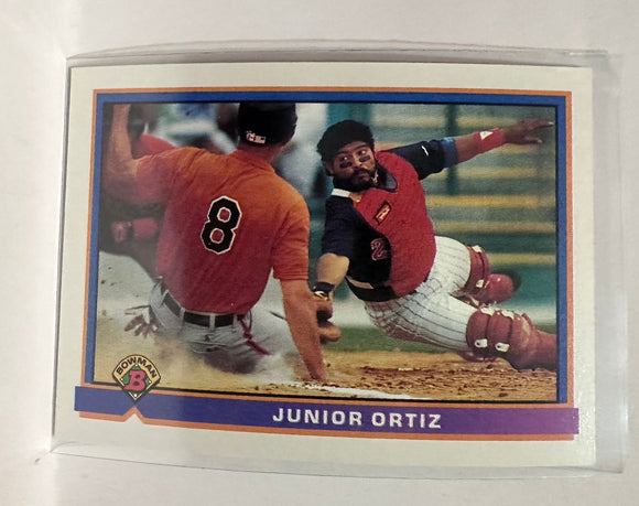 #328 Junior Ortiz Minnesota Twins 1991 Bowman Baseball Card