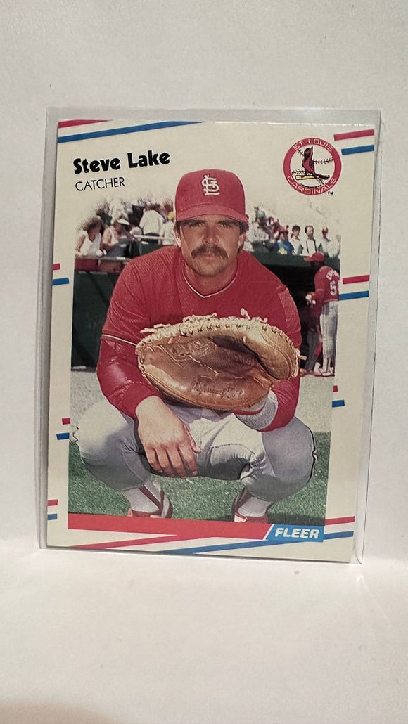 #38 Steve Lake St Louis Cardinals 1988 Fleer Baseball Card