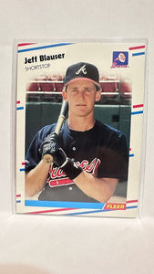 #533 Jeff Blauser Atlanta Braves 1988 Fleer Baseball Card