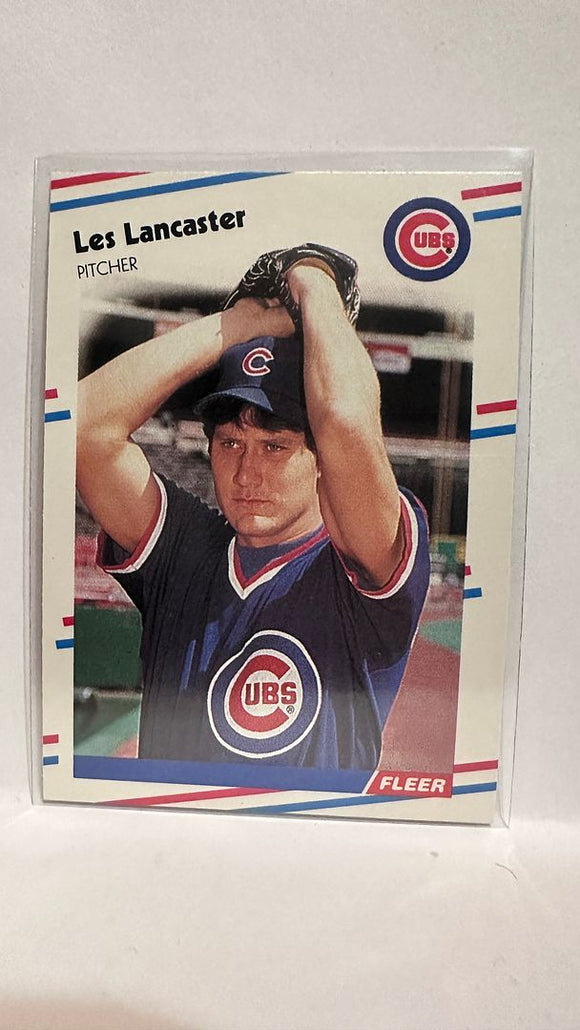 #421 Les Lancaster Chicago Cubs 1988 Fleer Baseball Card